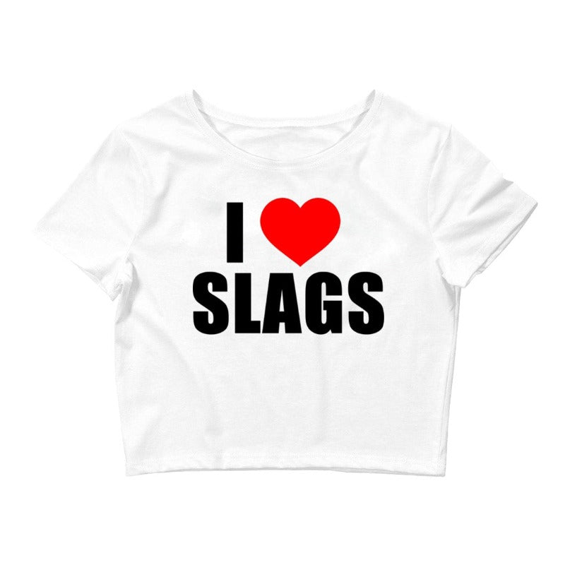 "I Love You" Aesthetic Gothic Punk Graphic Crop Top T-Shirt Daulet Apparel