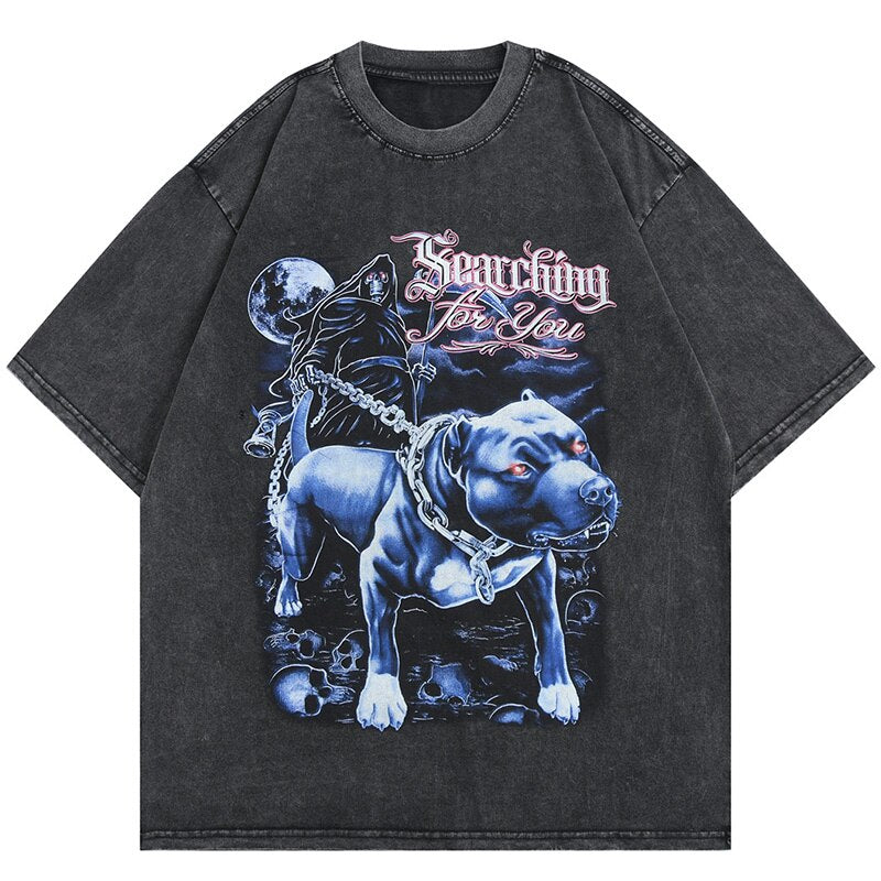 "Bull Chained" Unisex Men Women Streetwear Graphic T-Shirt Daulet Apparel
