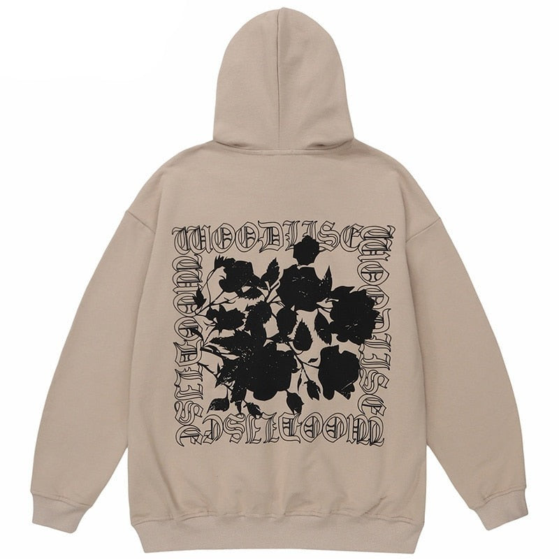 "Black Roses" Unisex Men Women Streetwear Graphic Hoodie Daulet Apparel