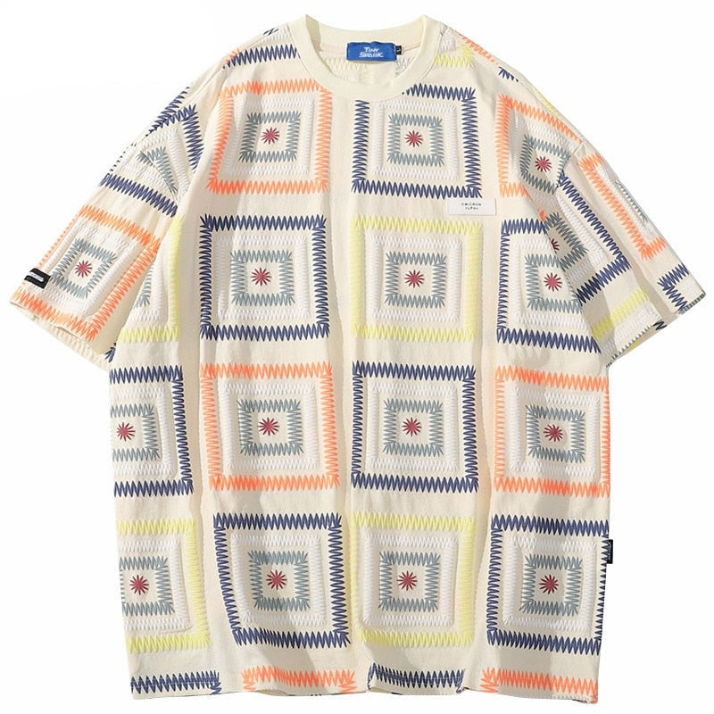 "Square Dance" Unisex Men Women Streetwear Graphic T-Shirt Daulet Apparel