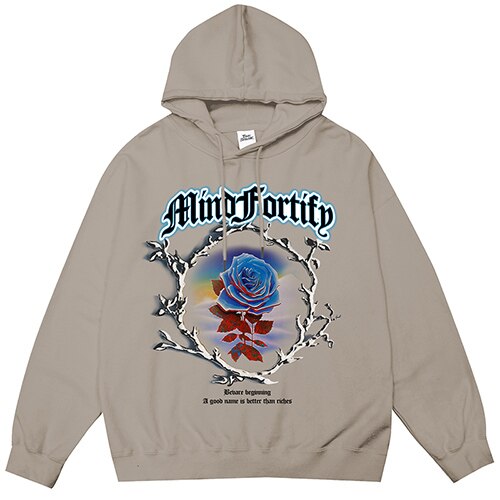 "Fallen Blue Rose" Unisex Men Women Streetwear Graphic Hoodie Daulet Apparel