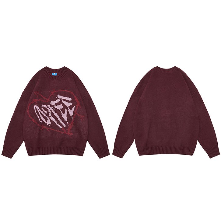 "All Hearts For Me" Unisex Men Women Streetwear Graphic Sweater Daulet Apparel