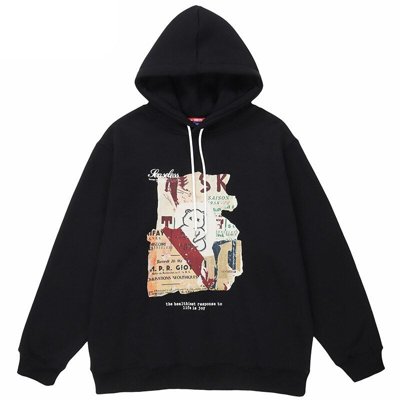 "On The Wall" Unisex Men Women Streetwear Graphic Hoodie Daulet Apparel