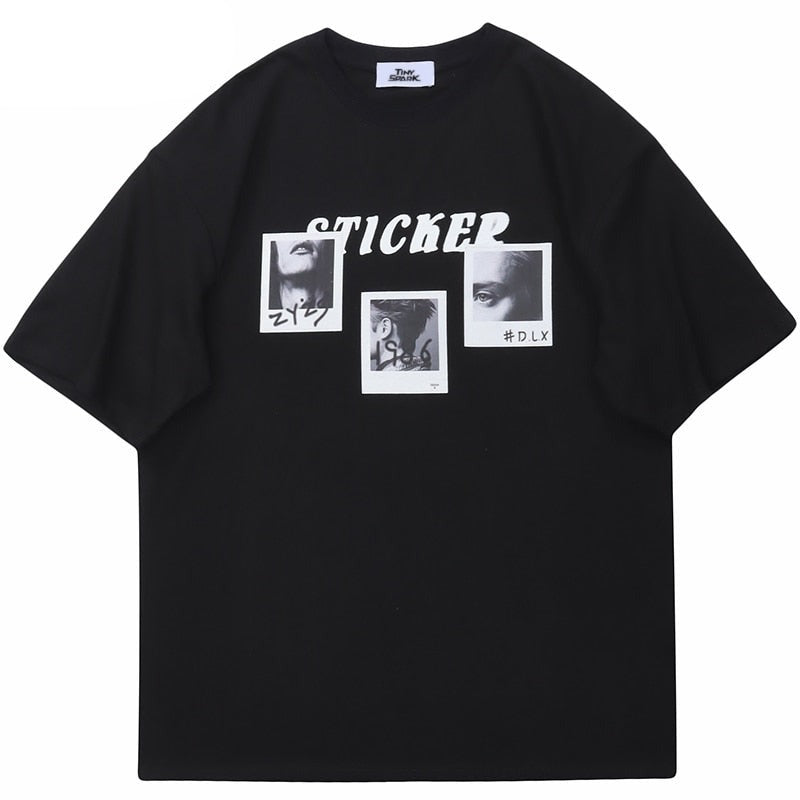 "Sticker" Unisex Men Women Streetwear Graphic T-Shirt Daulet Apparel