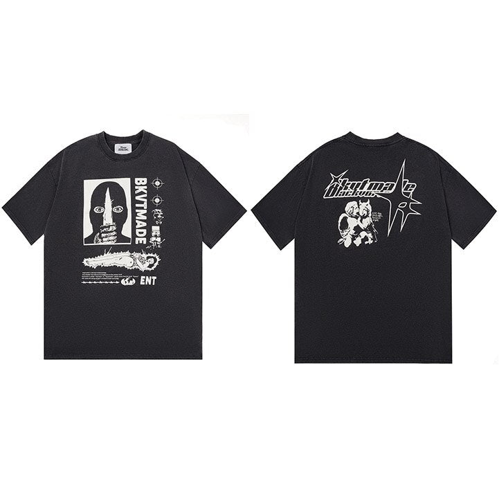 "Blind Man" Unisex Men Women Streetwear Graphic T-Shirt Daulet Apparel