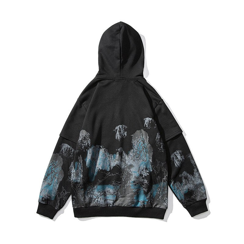 "Landscape" Unisex Men Women Streetwear Graphic Hoodie Daulet Apparel