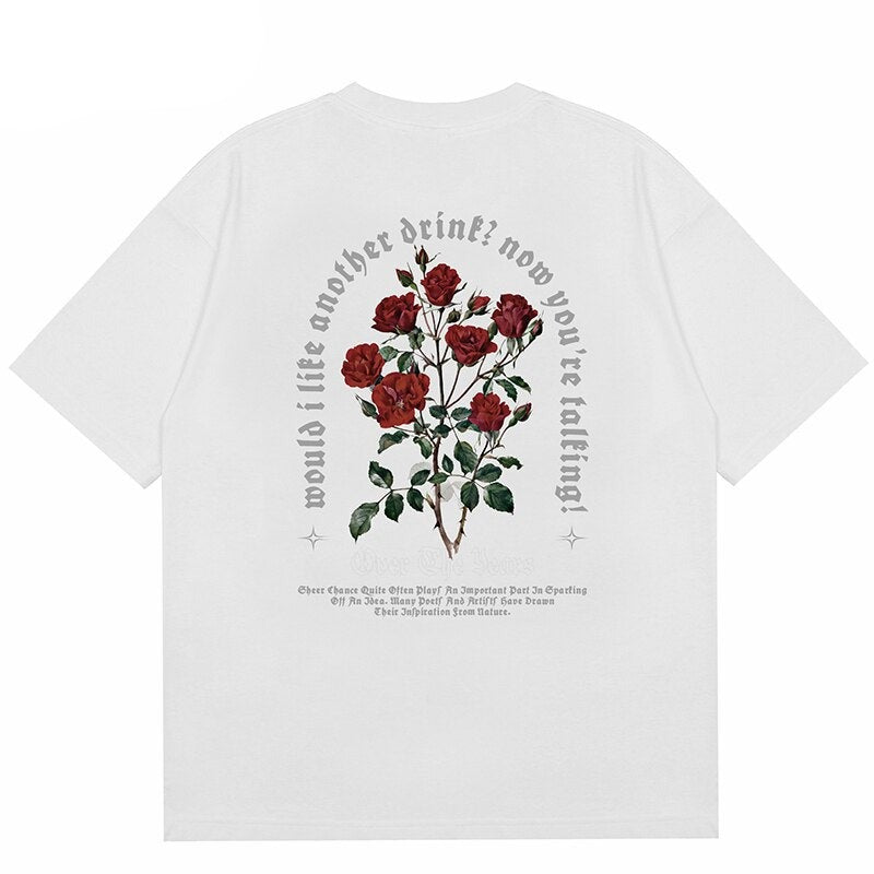 "Fallen Roses" Unisex Men Women Streetwear Graphic T-Shirt Daulet Apparel