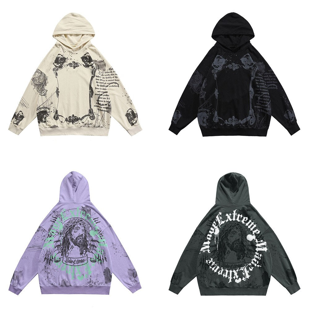 "Fallen King" Unisex Men Women Streetwear Graphic Hoodie Daulet Apparel