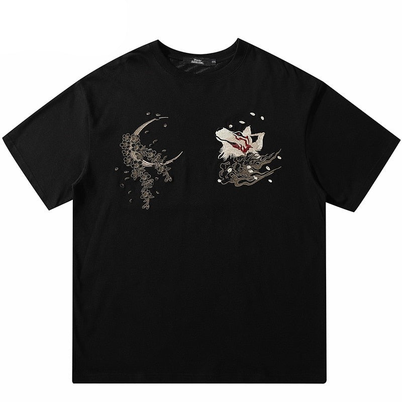 "Night Fox" Unisex Men Women Streetwear Graphic T-Shirt Daulet Apparel