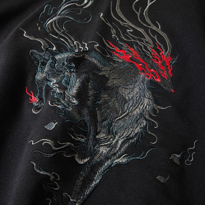 "Black Dragon" Unisex Men Women Streetwear Graphic Hoodie Daulet Apparel