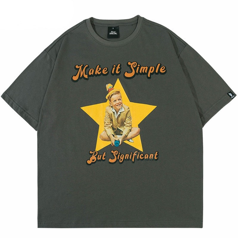 "Keep It Simple" Unisex Men Women Streetwear Graphic T-Shirt Daulet Apparel