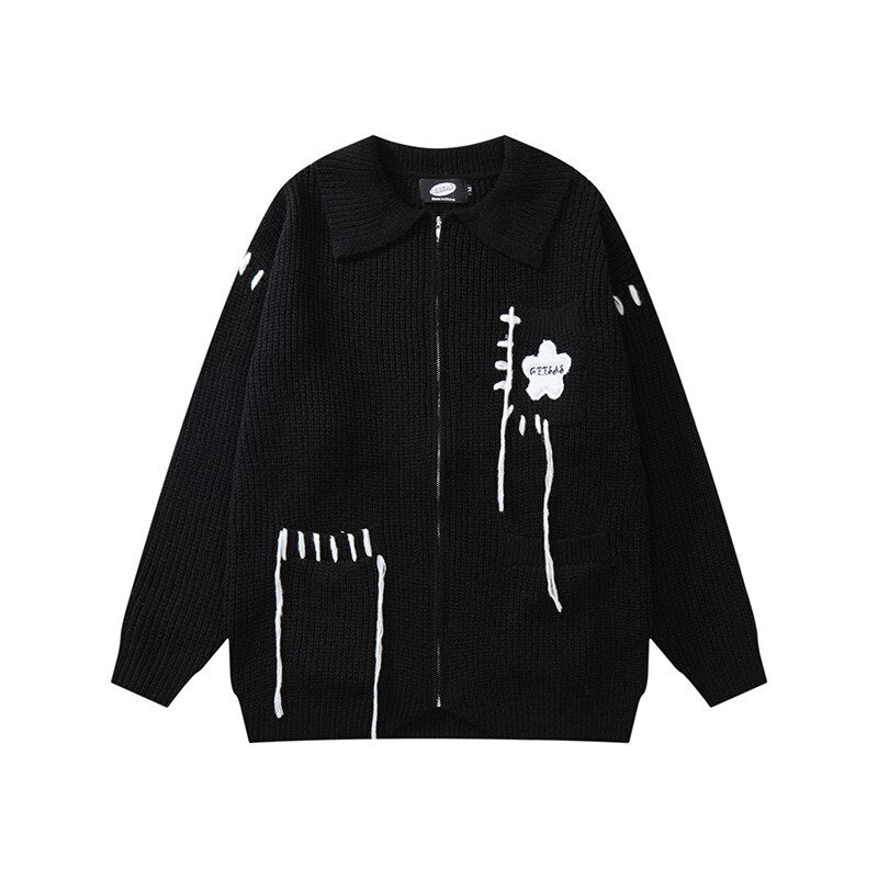 "Falling Down" Unisex Men Women Streetwear Graphic Cardigan Daulet Apparel