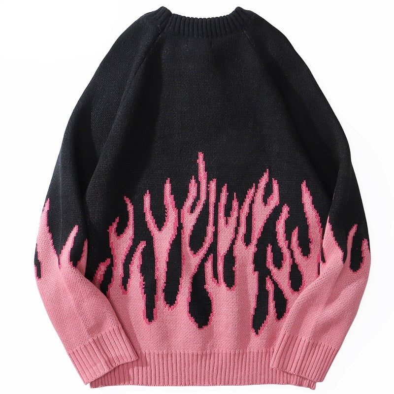 "Blue Flame" Unisex Men Women Streetwear Graphic Sweater Daulet Apparel