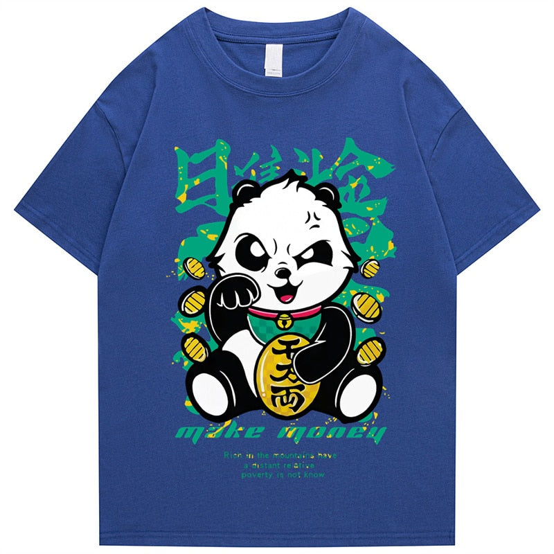 "Rich Panda” Men Women Streetwear Unisex Graphic T-Shirt Daulet Apparel