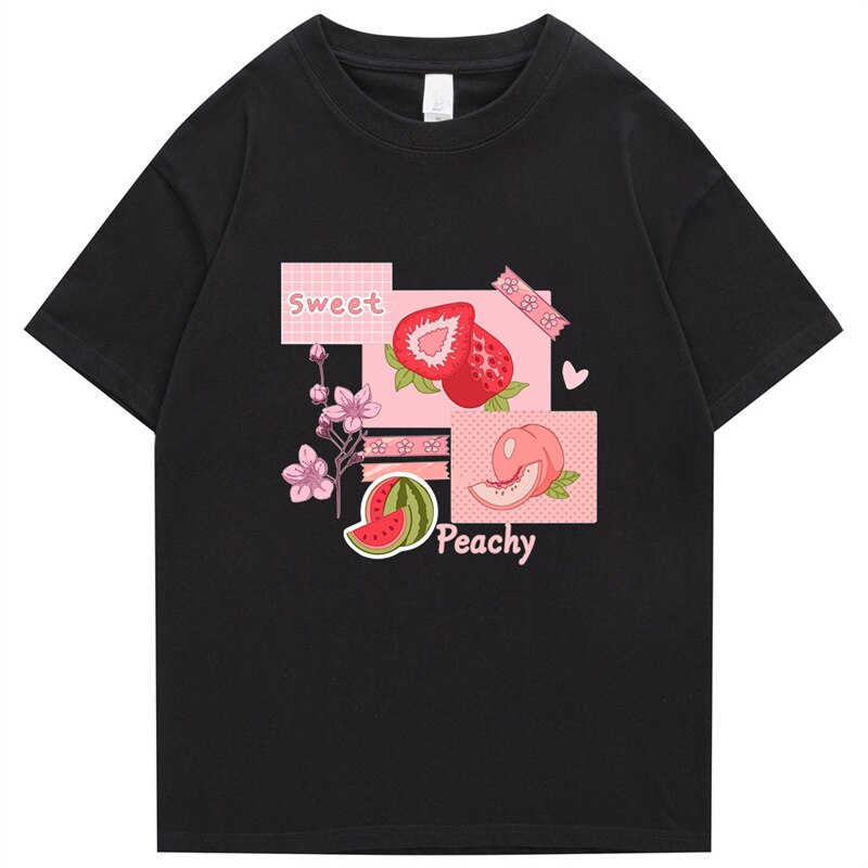 "Peachy" Men Women Streetwear Unisex Graphic T-Shirt Daulet Apparel