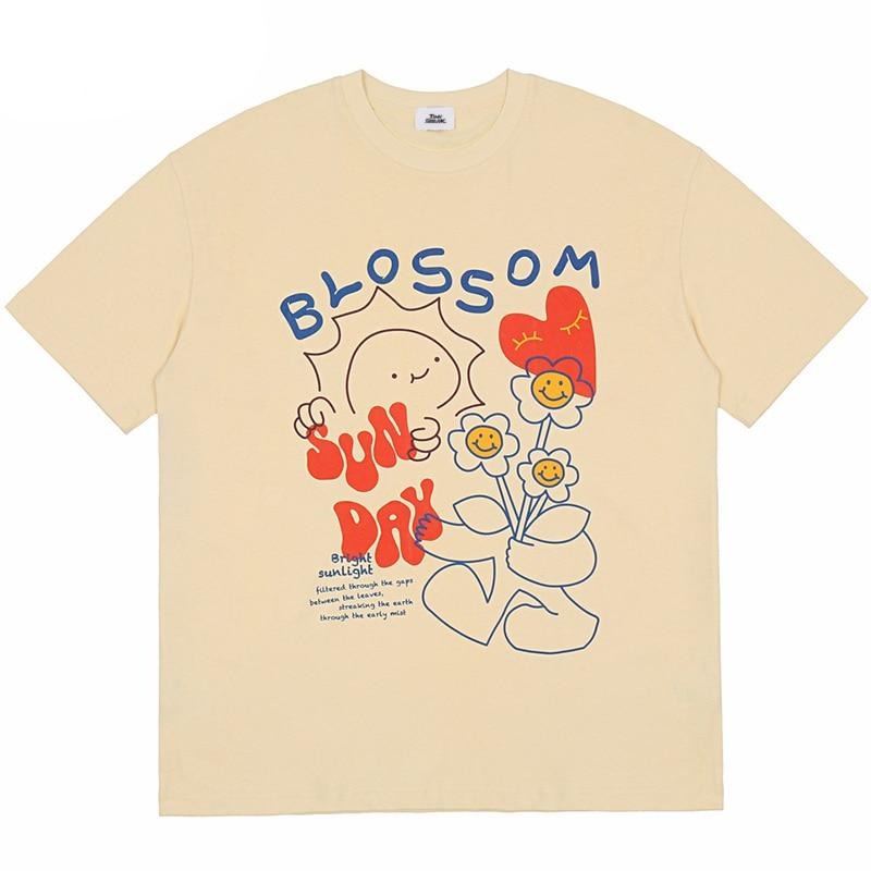 "Blossom" Unisex Men Women Streetwear Graphic T-Shirt Daulet Apparel