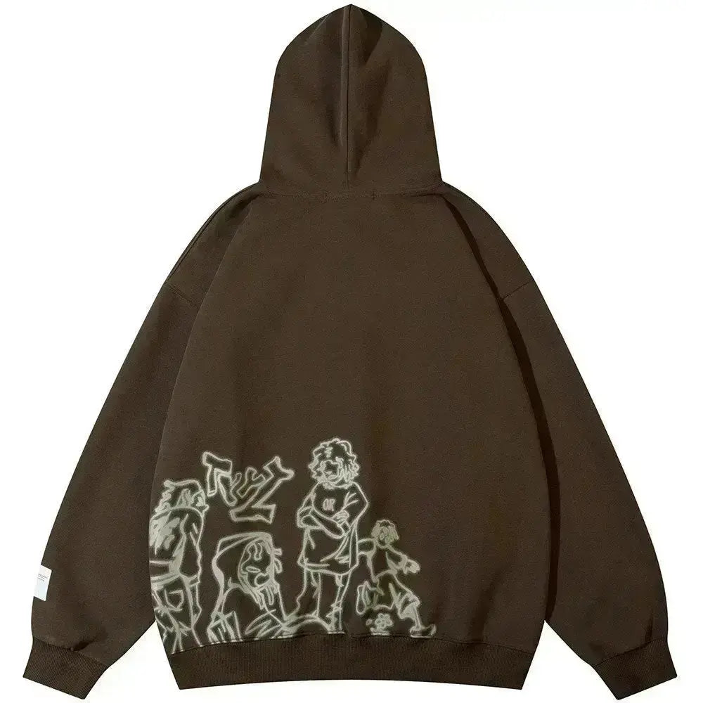 "NostalgiaNebula Quest" Men Women Streetwear Graphic Hoodie Ver.1 Daulet Apparel