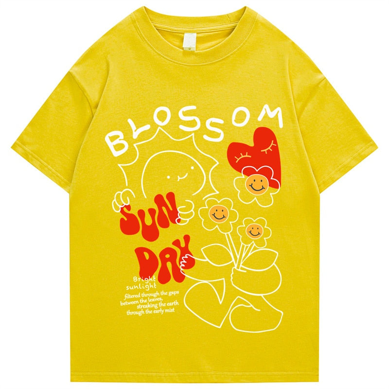 "Blossom" Men Women Streetwear Unisex Graphic T-Shirt Daulet Apparel