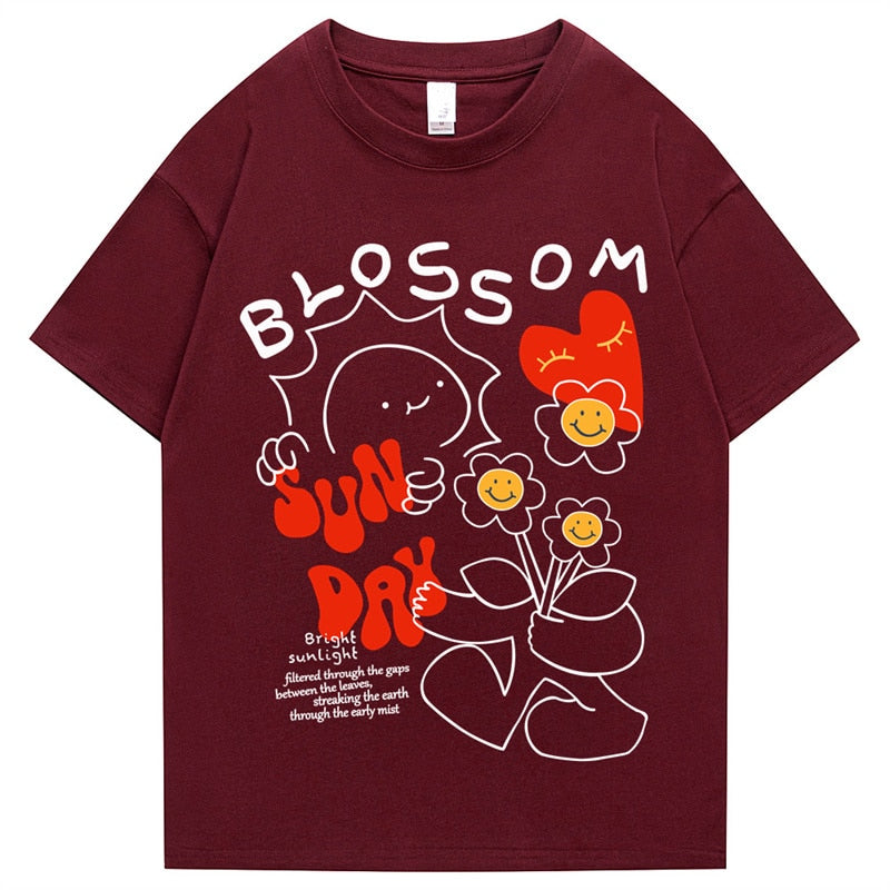 "Blossom" Men Women Streetwear Unisex Graphic T-Shirt Daulet Apparel