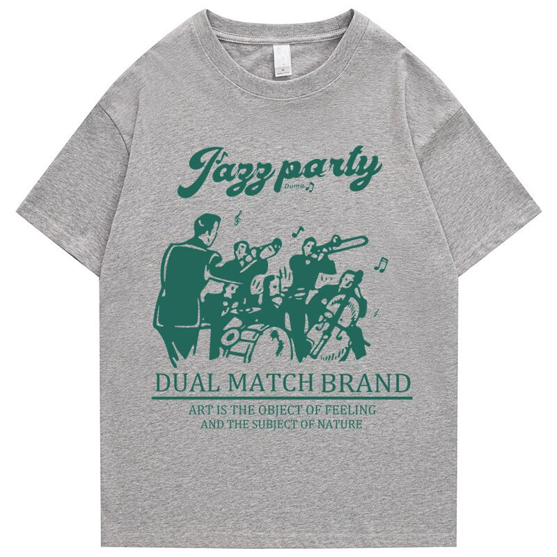 Hip Hop Retro Cartoon Band Print Men's and Women's Short Sleeve T-Shirts Summer 2022 Harajuku 100% Cotton Loose Casual T-Shirts Daulet Apparel