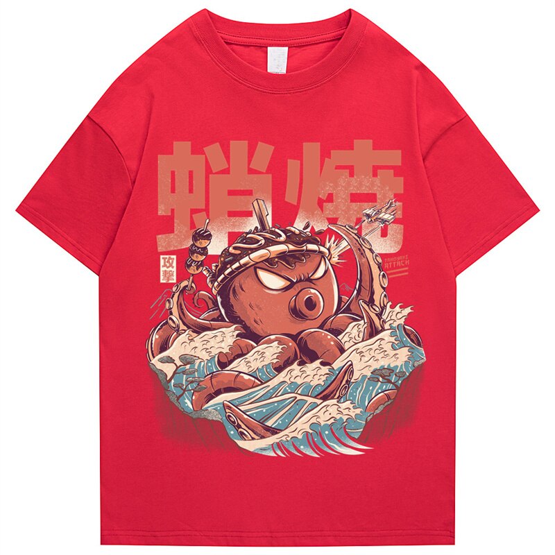 T Shirts Streetwear Tshirts Cartoon Short Sleeve Casual Summer Cotton Men Hip Hop Print O-neck 2022 Japanese Harajuku Top Daulet Apparel