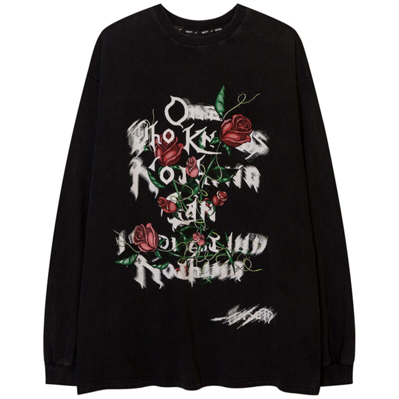 "Broken Roses" Unisex Men Women Streetwear Graphic Sweatshirt Daulet Apparel