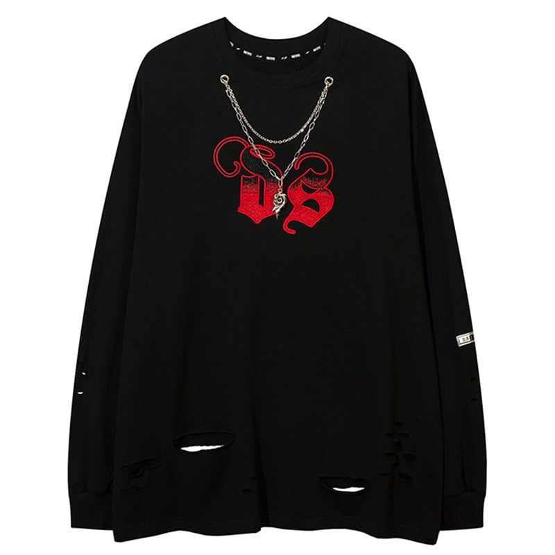 "Solid Letter" Unisex Men Women Streetwear Graphic Sweatshirt Daulet Apparel