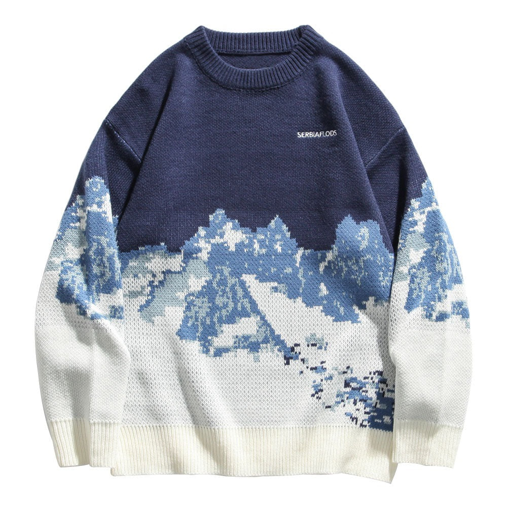 "Mountain Climb" Unisex Men Women Streetwear Graphic Sweater Daulet Apparel