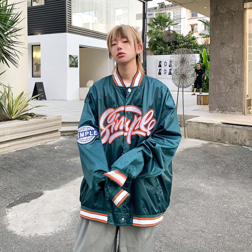 Cool Loose Pink Jacket Fashion Hip Hop Harajuku Baseball Hoodies Mens Funny Outwear Clothes High Street Tops Streetwear Hoodie Daulet Apparel