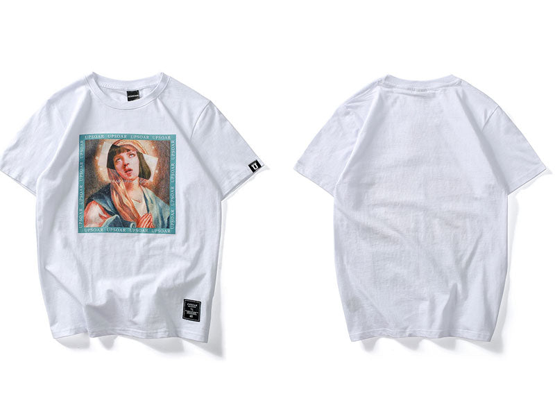 "Mary" Men Women Streetwear Unisex Graphic T-Shirt Daulet Apparel