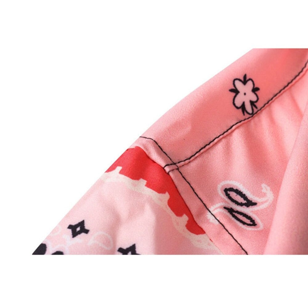 "Pink Bandana" Unisex Men Women Streetwear Graphic Shirt Daulet Apparel