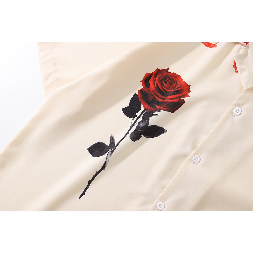 "Successful Rose" Unisex Men Women Streetwear Button Up Daulet Apparel