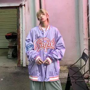 Cool Loose Pink Jacket Fashion Hip Hop Harajuku Baseball Hoodies Mens Funny Outwear Clothes High Street Tops Streetwear Hoodie Daulet Apparel