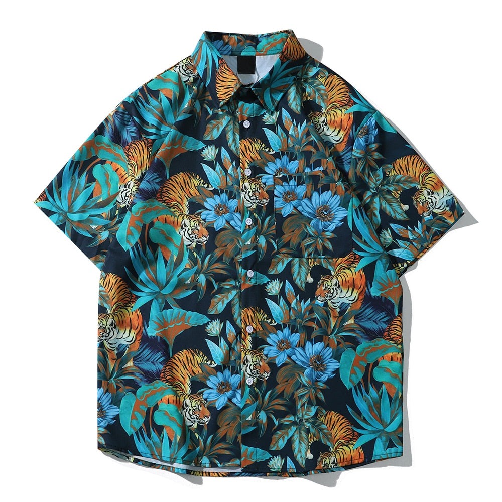 "Purple Flowers" Unisex Men Women Streetwear Graphic Shirt Daulet Apparel