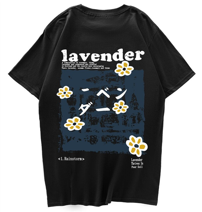"Lavender” Men Women Streetwear Unisex Graphic T-Shirt Daulet Apparel