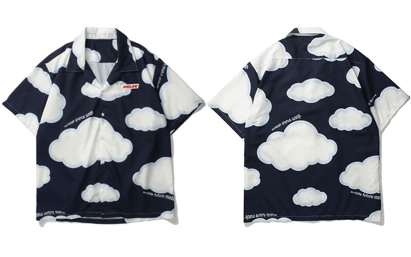 "Big Clouds" Unisex Men Women Streetwear Graphic Shirt Daulet Apparel