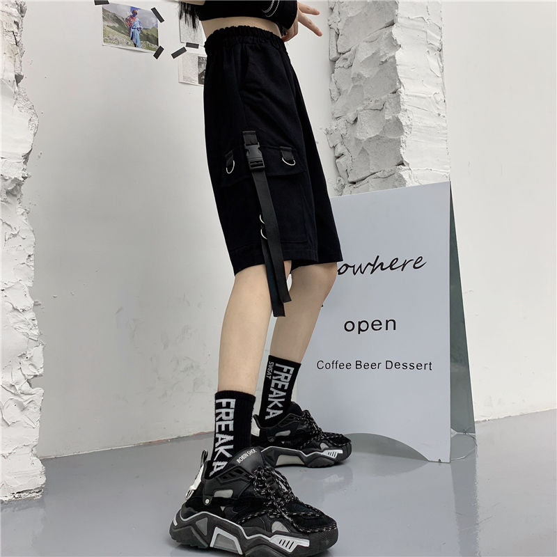"Punk Summer" Unisex Men Women Streetwear Cargo Shorts Daulet Apparel