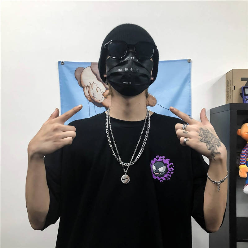 "Purple Ghost" Unisex Men Women Streetwear Graphic T-Shirt Daulet Apparel