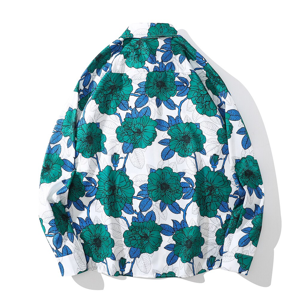 "Green Flowers" Unisex Men Women Streetwear Graphic Shirt Daulet Apparel