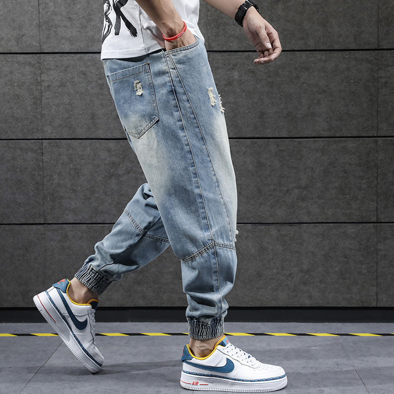 "Cuffers" Distressed Streetwear Hip Hop Unisex Denim Jeans Daulet Apparel