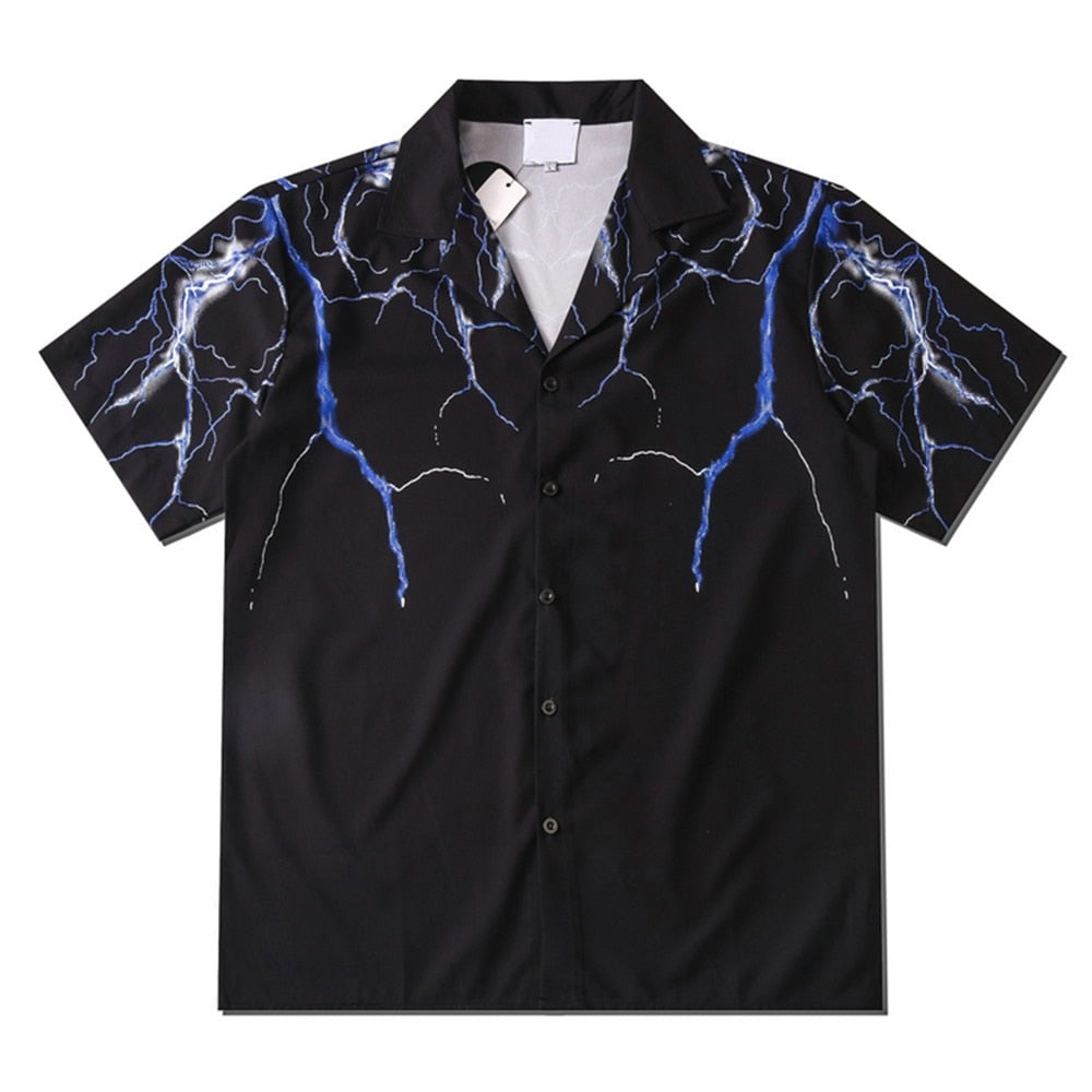 "Black Lighting" Unisex Men Women Streetwear Graphic Shirt Daulet Apparel