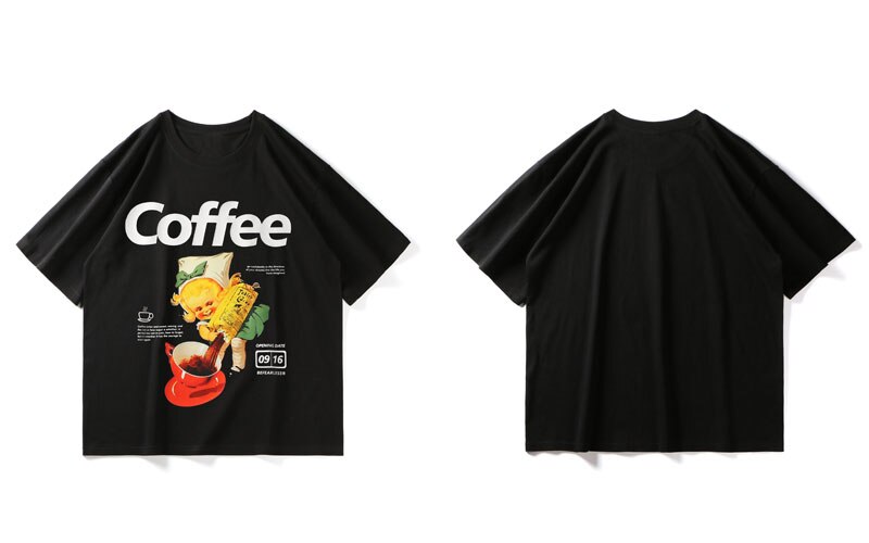 "Coffee Break" Unisex Men Women Streetwear Graphic T-Shirt Daulet Apparel