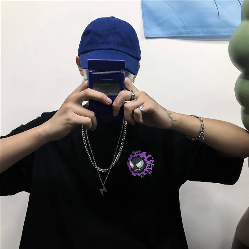 "Purple Ghost" Unisex Men Women Streetwear Graphic T-Shirt Daulet Apparel