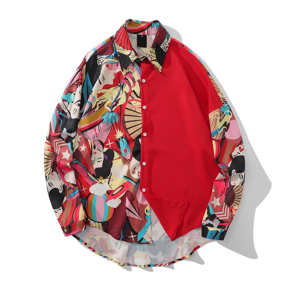 "Red Summer" Unisex Men Women Streetwear Button Shirt Daulet Apparel
