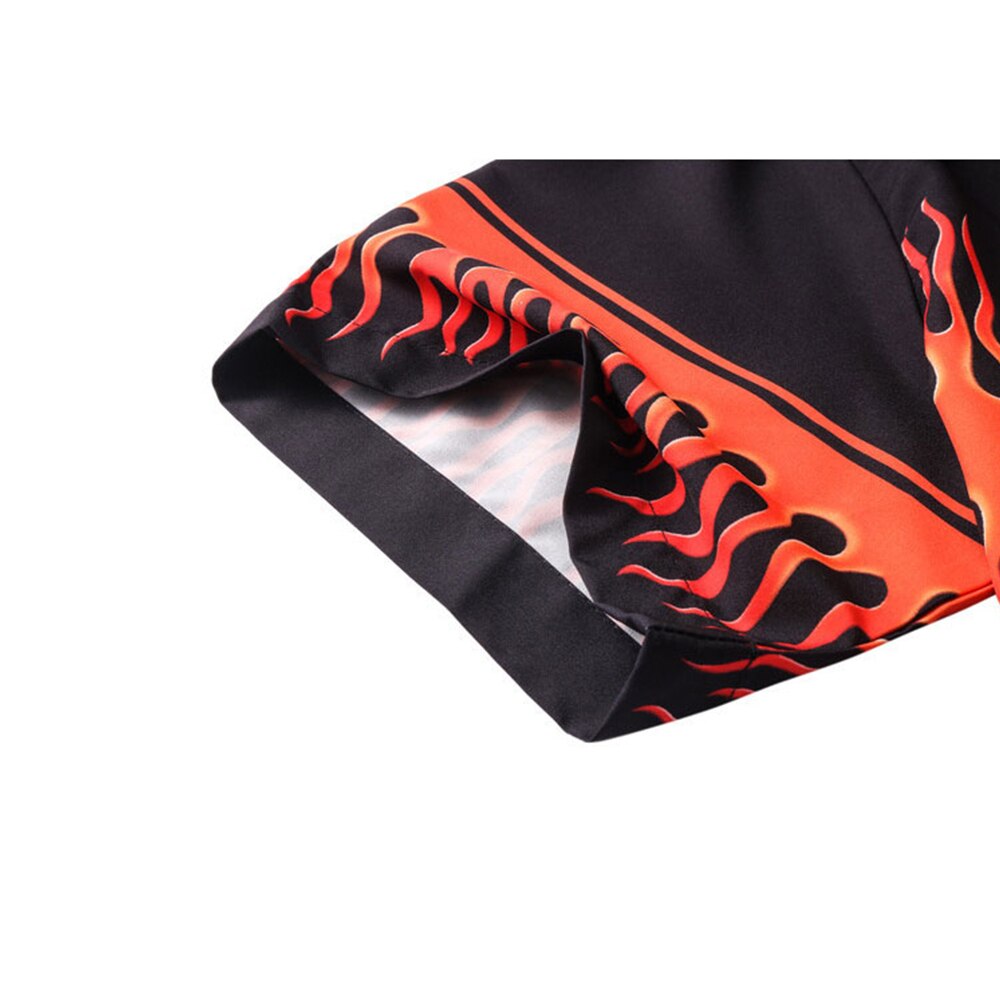"Orange Flame" Unisex Men Women Streetwear Graphic Shirt Daulet Apparel
