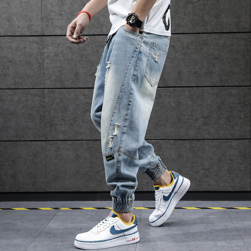 "Cuffers" Distressed Streetwear Hip Hop Unisex Denim Jeans Daulet Apparel