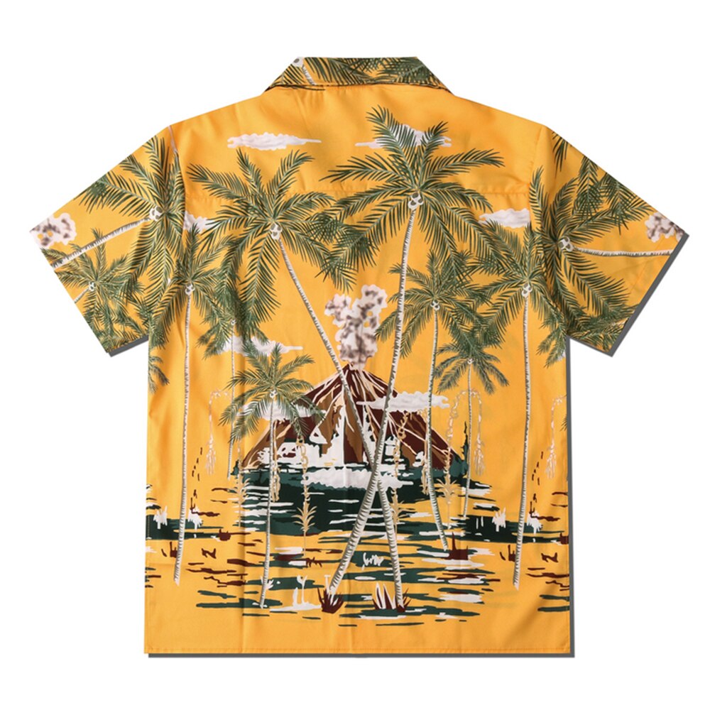 "Hawaii" Unisex Men Women Streetwear Button Up Shirt Daulet Apparel