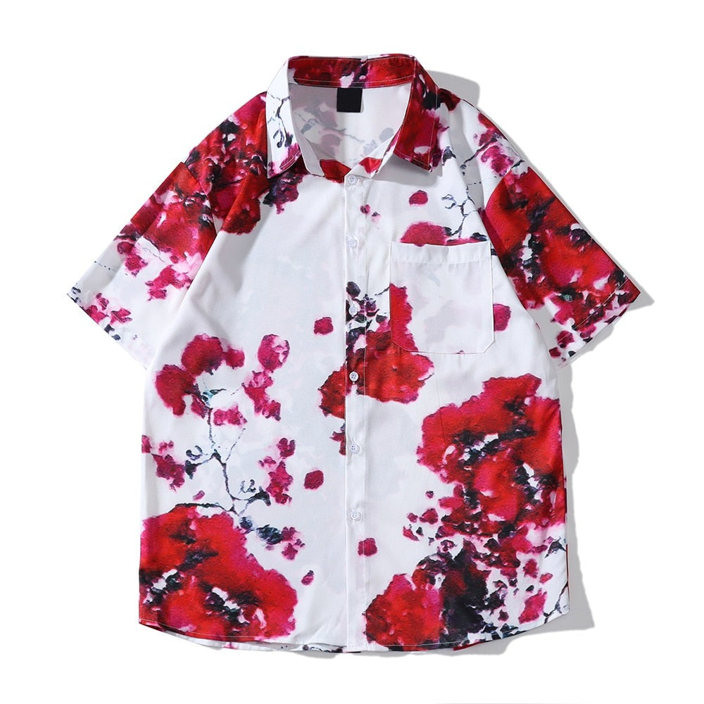 "Red Rose" Unisex Men Women Streetwear Graphic Shirt Daulet Apparel