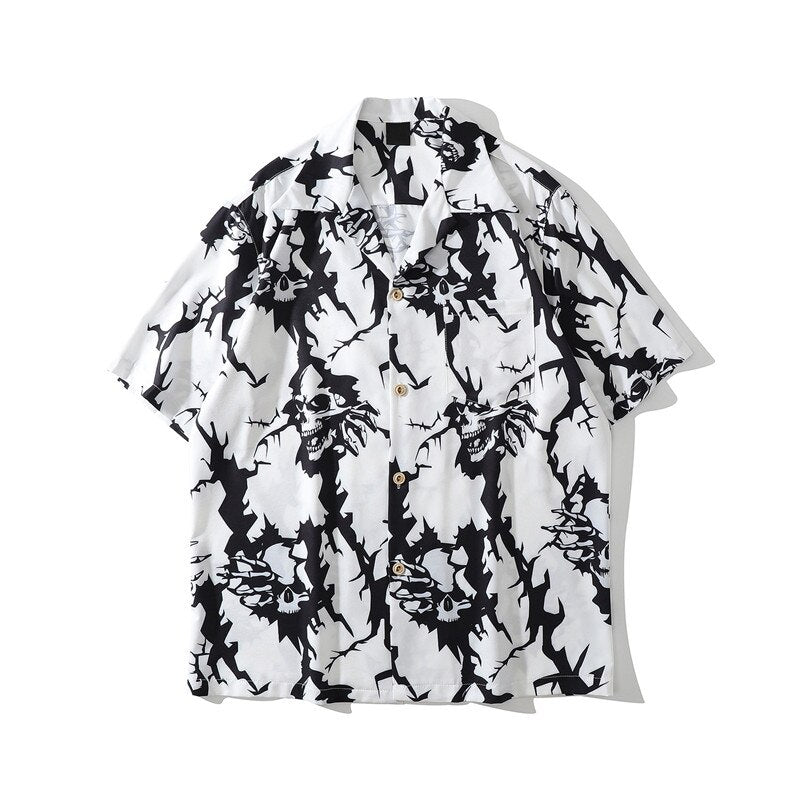"Skelter" Unisex Men Women Streetwear Graphic Collar Shirt Daulet Apparel