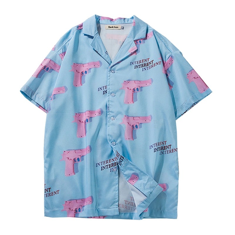 "Summer Fun" Unisex Men Women Streetwear Button Shirt Daulet Apparel